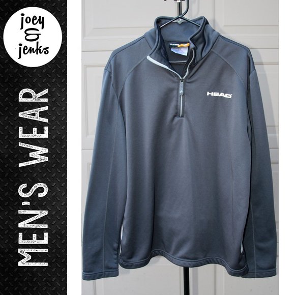 Men's HEAD Gray Active 3/4 Pullover Jacket Large - Picture 1 of 5